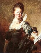 Jean Honore Fragonard Portrait of a Singer Holding a Sheet of Music oil on canvas